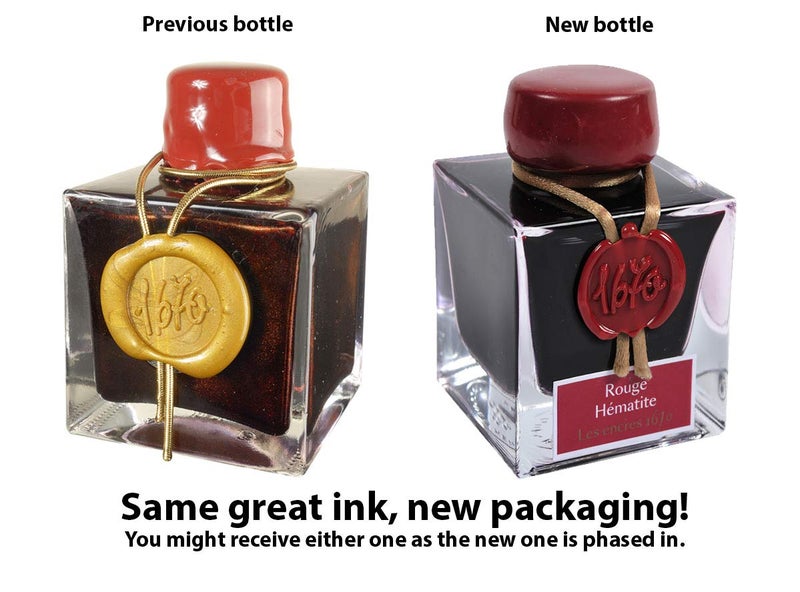 HERBIN J. Herbin 1670 Anniversary Inks - Gold Sheen 50 ml Bottled - Rouge Hematite (Dark Red Ink) - Image 4